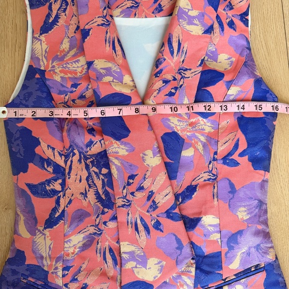 Elliat Pink, Blue & Purple Tropical floral print Sleeveless Blazer Mini Dress S - Picture 7 of 9